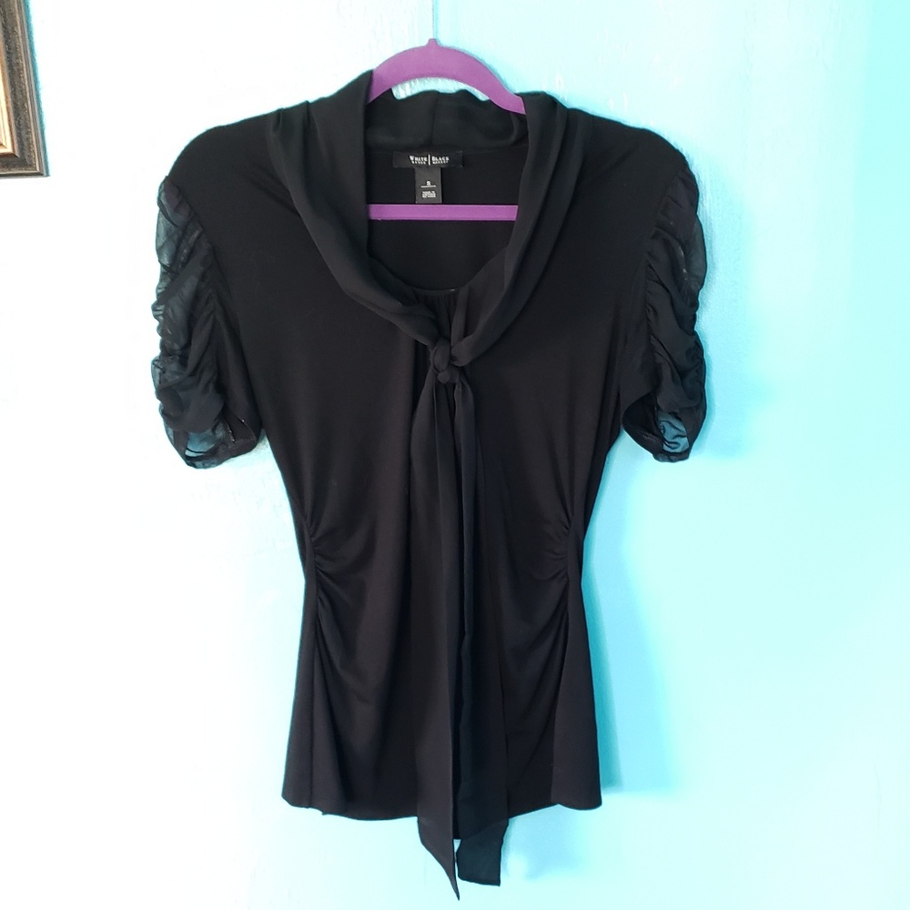 White House Black Market Black Tie Top